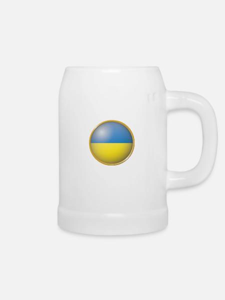 Ukraine Emblem - Bierkrug - Weiß