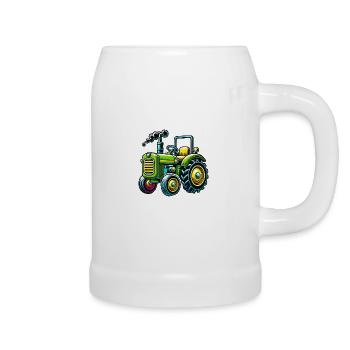 Traktor - Bierkrug - Weiß - Rechts