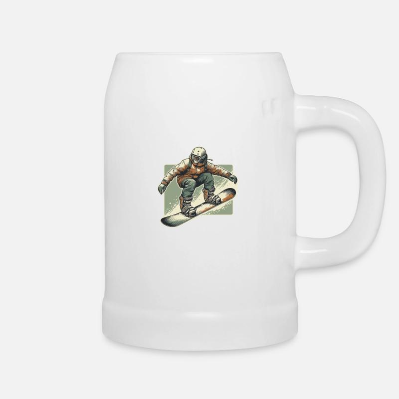 Snowboarder - Bierkrug - Weiß