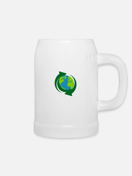 Recycling - Bierkrug - Weiß