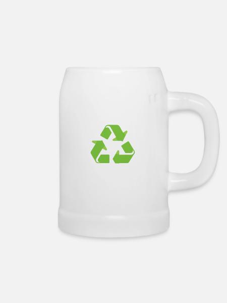 Recycling - Bierkrug - Weiß