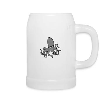 Oktopus Kraken Tintenfisch Kopffüßer böser Blick - Bierkrug - Weiß - Rechts