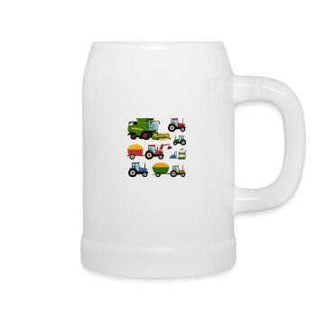 Tractor Tractor Agricultural Machinery Farm - Beer Mug - white - Right