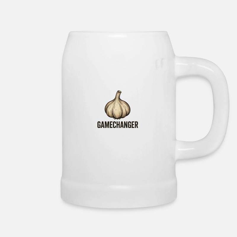 Knoblauchzehe - Bierkrug - Weiß