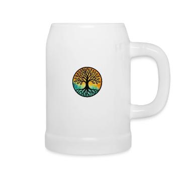 Arbre de vie - Chope en céramique - blanc - Droite