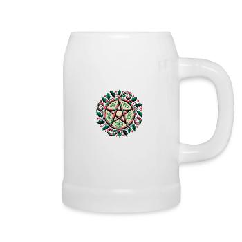 Pentagram Candy Canes Occult Holiday Vibes - Beer Mug - white - Right