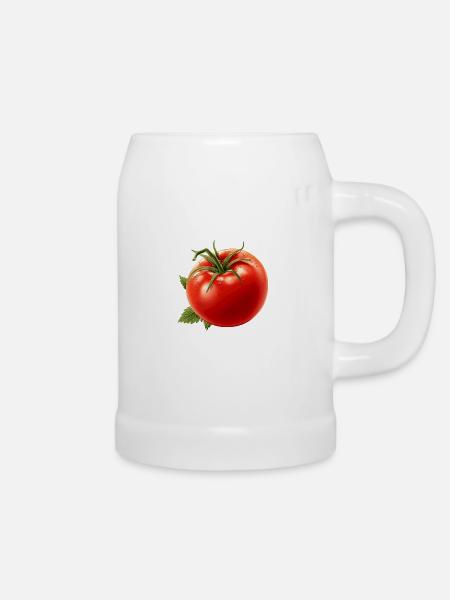 Tomate - Bierkrug - Weiß