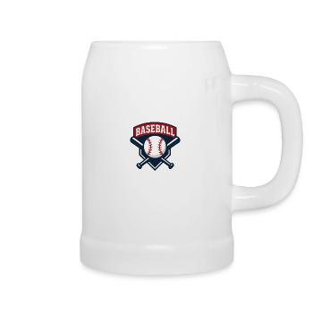Logo de baseball - Chope en céramique - blanc - Droite