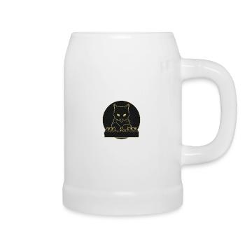 Schwarzer Synth Cat 2 - Bierkrug - Weiß - Rechts