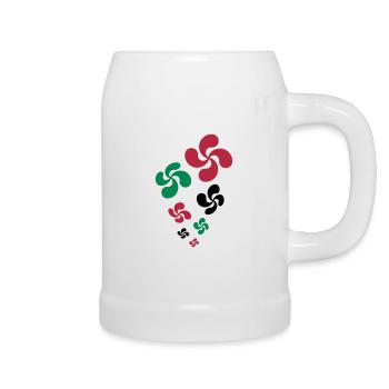 Croix du Pays Basque - Chope en céramique - blanc - Droite