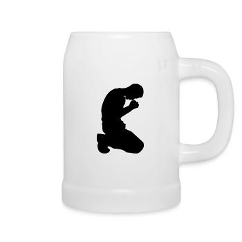 Prayer Silhouette - Bierkrug - Weiß - Rechts