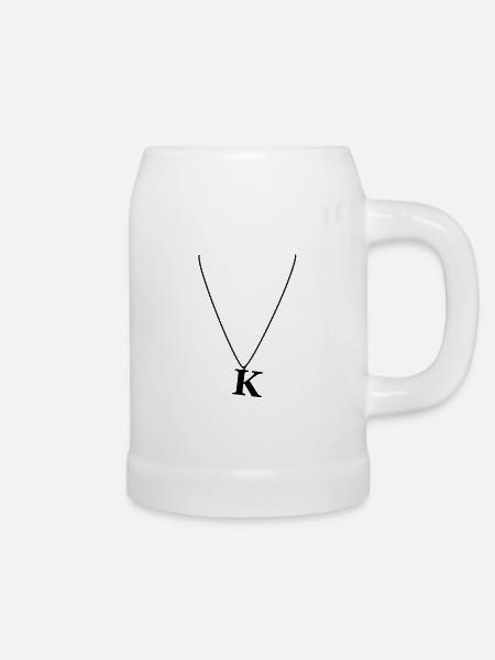 Halskette Buchstabe K - Bierkrug - Weiß