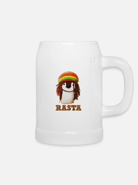 Rasta Pinguin - Bierkrug - Weiß
