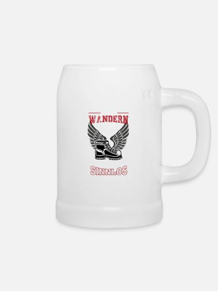 Wandern rot Leben sinnlos - Geschenk - Bierkrug - Weiß