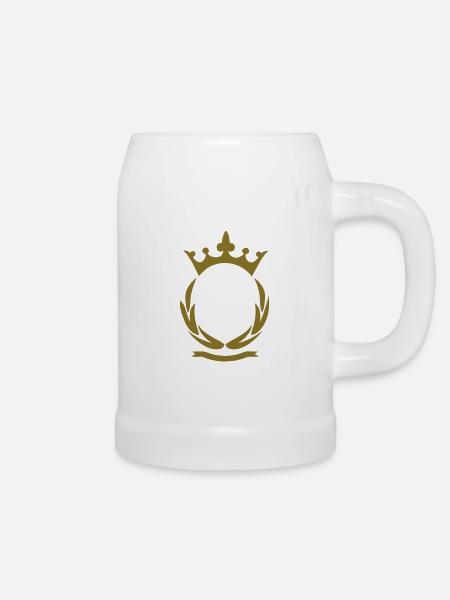 Krone - Bierkrug - Weiß