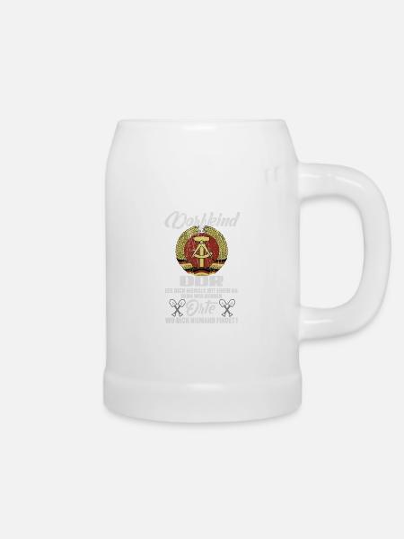 DDR Dorfkind - LEG DICH NIEMALS MIT EINEN AN... - Bierkrug - Weiß