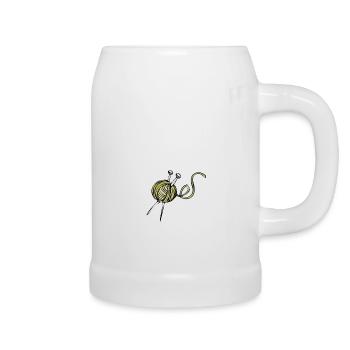 Stricken ist auch Sport - Bierkrug - Weiß - Rechts