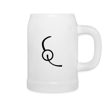 kopfhörer mikrophon kopf logo design pro gamer hea - Bierkrug - Weiß - Rechts