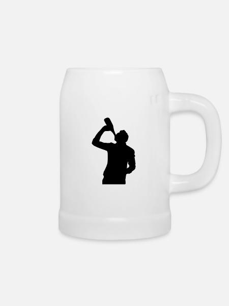 drinking boy - Bierkrug - Weiß