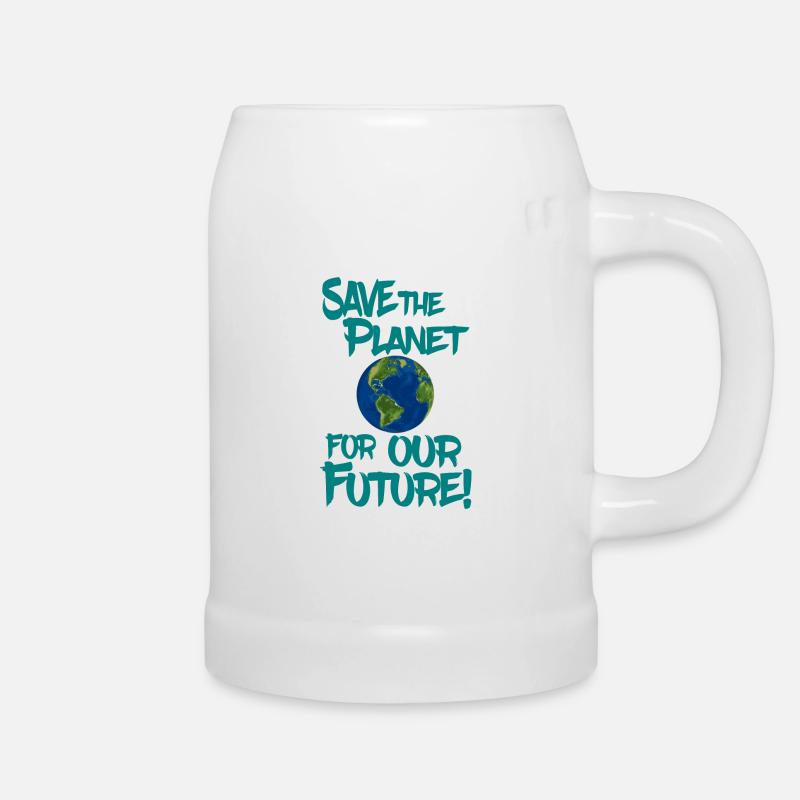 Save the planet for our future! - Beer Mug - white