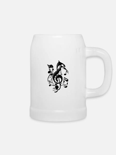 Notenschlüssel Noten - Bierkrug - Weiß
