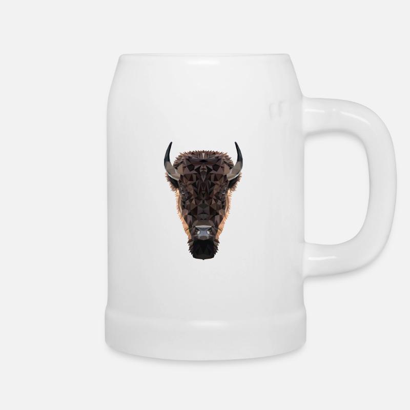 bison - Chope en céramique - blanc