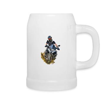 Poster Motocross - Bierkrug - Weiß - Rechts