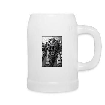 Kampfbot Robot Super Soldier Machine Warrior - Beer Mug - white - Right