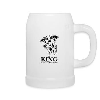 Greyhound King of everything Hundespruch Wilsigns - Bierkrug - Weiß - Rechts