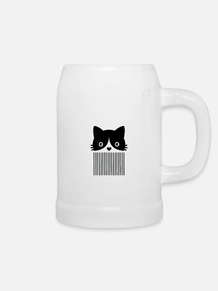 Katze Design - Bierkrug - Weiß
