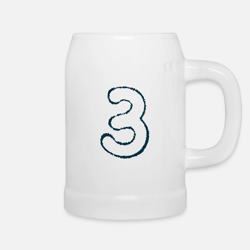 Nummer 3 - Bierkrug - Weiß