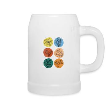 colorful flowers mother's day gift florist flora - Beer Mug - white - Right