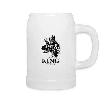 Hollandse Herder King of everything Hund Wilsigns - Bierkrug - Weiß - Rechts
