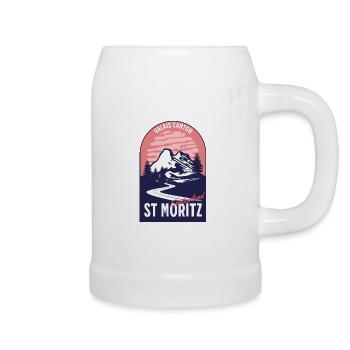 Saint Moritz Switzerland Valais - Beer Mug - white - Right