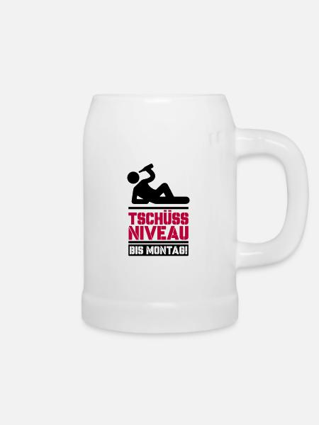 tschüss niveau - Bierkrug - Weiß