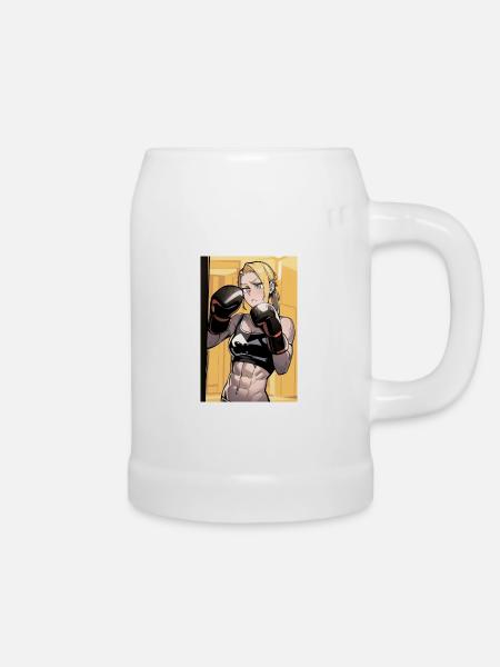 Boxer-Poster - Bierkrug - Weiß