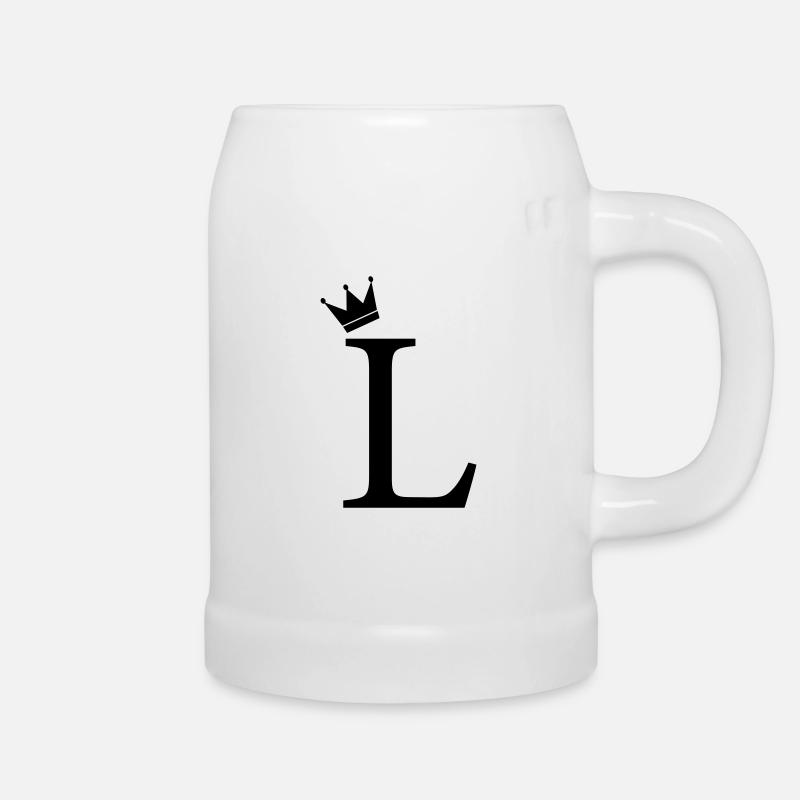 L Monogramm-Krone - Bierkrug - Weiß