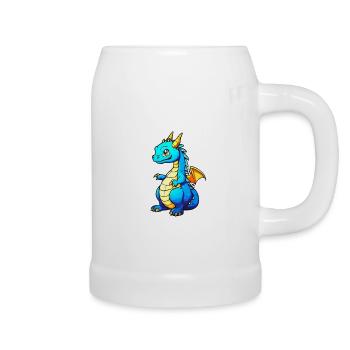 Niedlicher Drache - Bierkrug - Weiß - Rechts