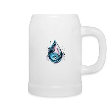 Chrome Water Drop - Beer Mug - white - Right