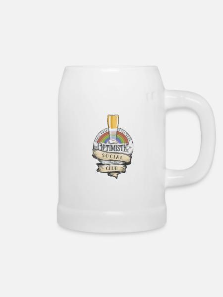 Optimistisch - Bierkrug - Weiß
