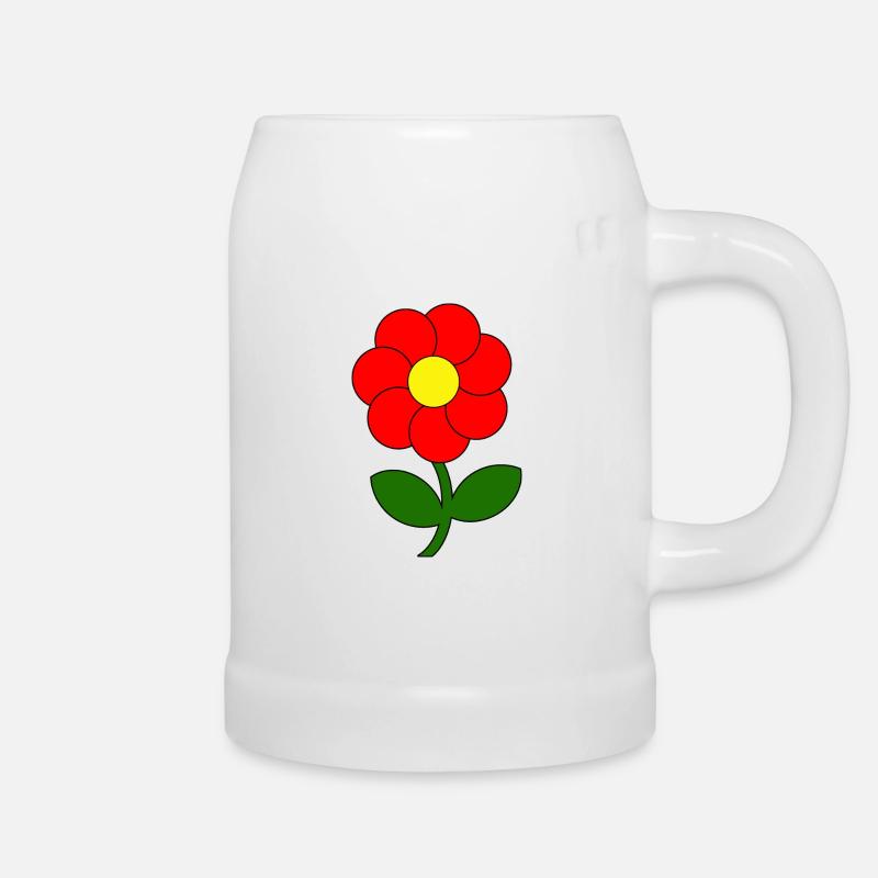 fleur rouge - Chope en céramique - blanc