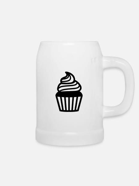 Cupcake - Bierkrug - Weiß