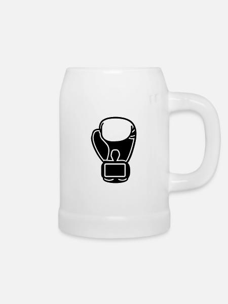 Boxhandschuh - Bierkrug - Weiß