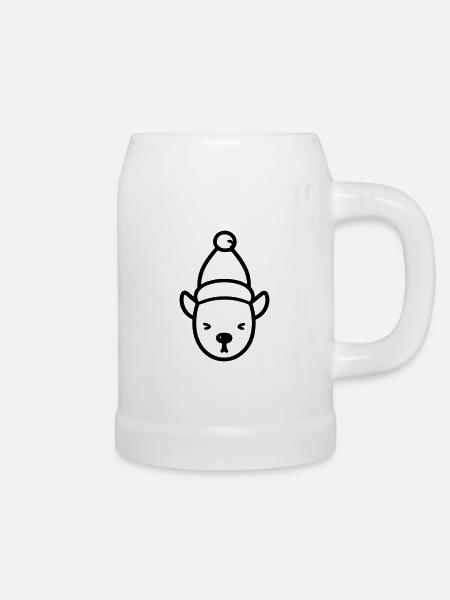Weihnachtsrentiere - Bierkrug - Weiß