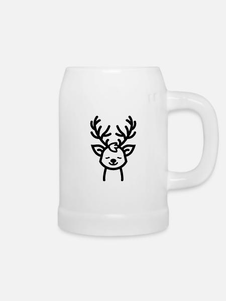 Weihnachtsrentiere - Bierkrug - Weiß