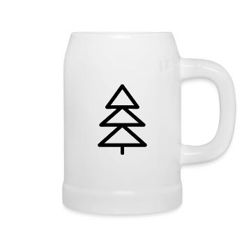 Sapin de Noël - Chope en céramique - blanc - Droite