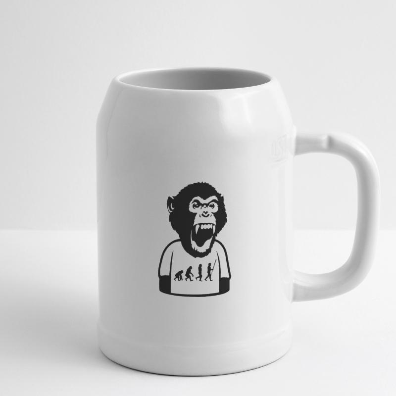Monkey Evolution Beer Mug