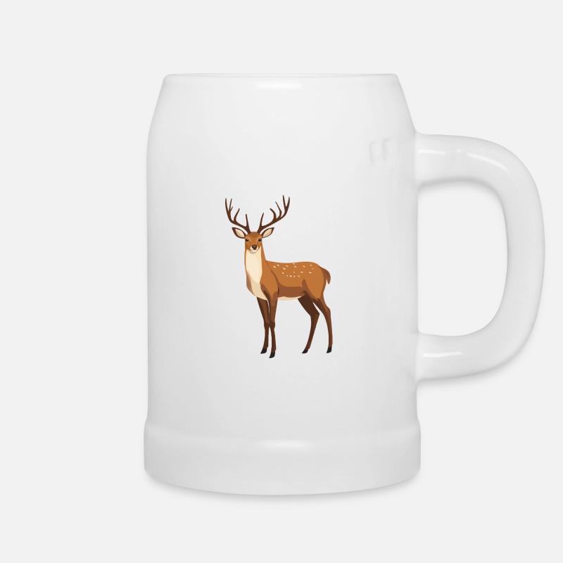Cerf - Chope en céramique - blanc