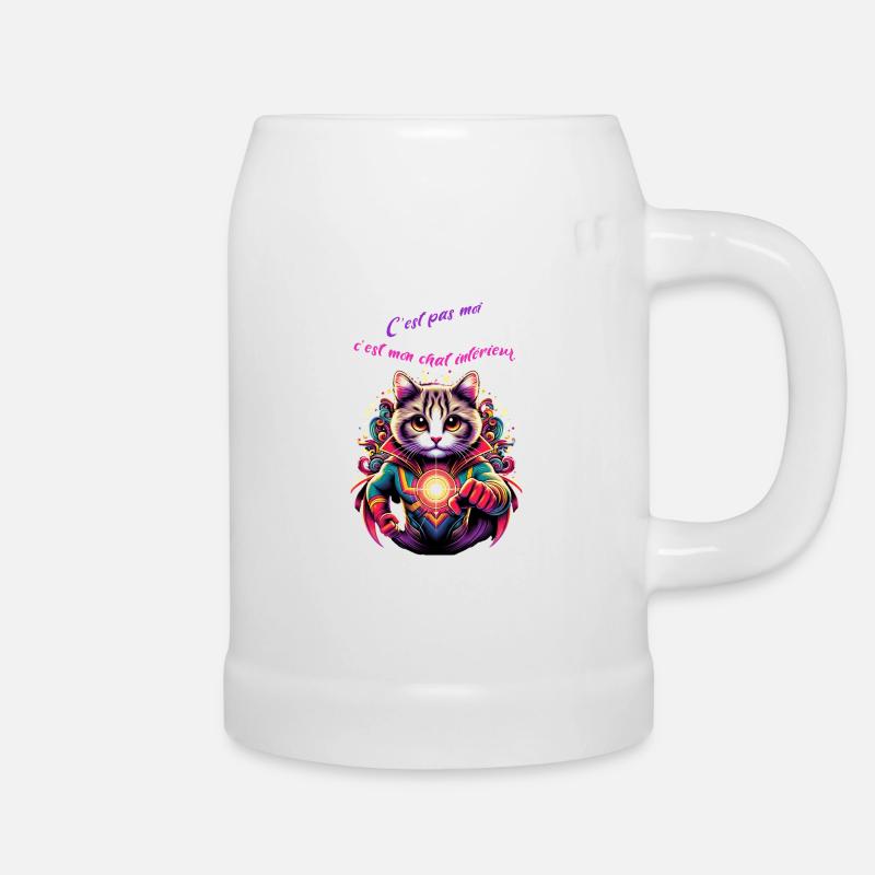 C’ est pas moi c est mon chat interieur - Chope en céramique - blanc