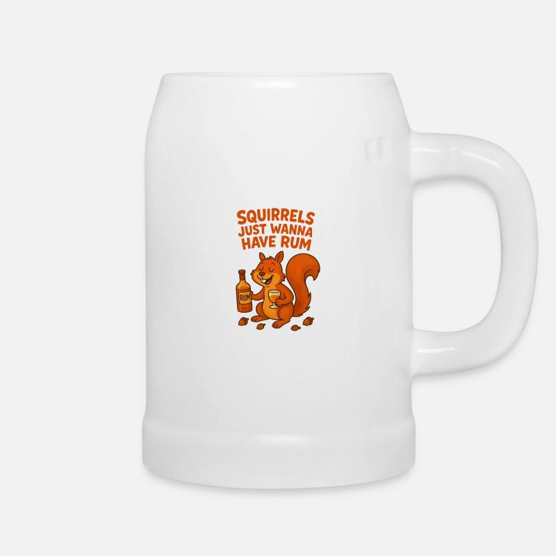 Squirrel with Rum and Humor - Beer Mug - white
